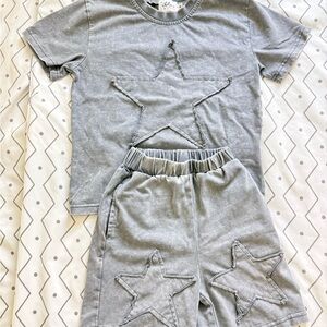 Lola + The Boys Gray Star Matching Set